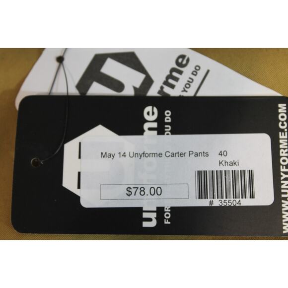 Unyforme Carter Pants Mens size 40x34 Gold Khaki Cargo Joggers Logo - Picture 10 of 10